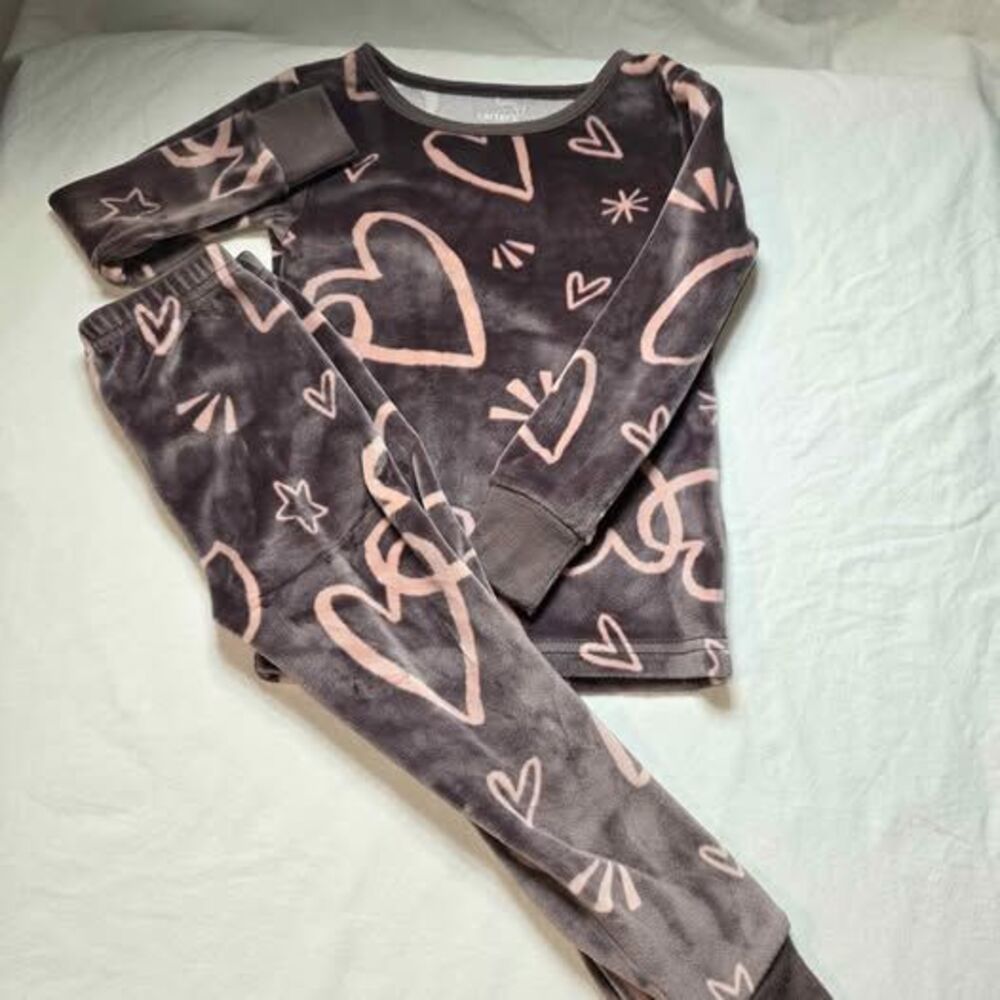 Carter's size 2T velour velvet 2pc Pajamas set girls